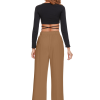 Women’s High Waist Work Pants – Business Casual Wide Leg Office Trousers with Pockets