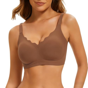 Wire-Free Seamless Deep V Comfort Bra – Jelly Soft Everyday T-Shirt Bra (5 Colors Set)