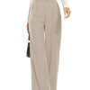 Women’s High Waist Work Pants – Business Casual Wide Leg Office Trousers with Pockets