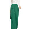 Women’s High Waist Work Pants – Business Casual Wide Leg Office Trousers with Pockets