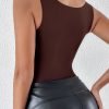 Women’s Built-In Bra Shapewear Tank Top – U Neck Slim Fit Stretch Camisole