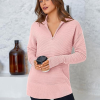 bf4474bd-5ef9-4fed-9334-676fd2dd876c Women’s Quarter Zip Ribbed Knit Pullover – Cozy Long Sleeve Sweater with Thumb Holes