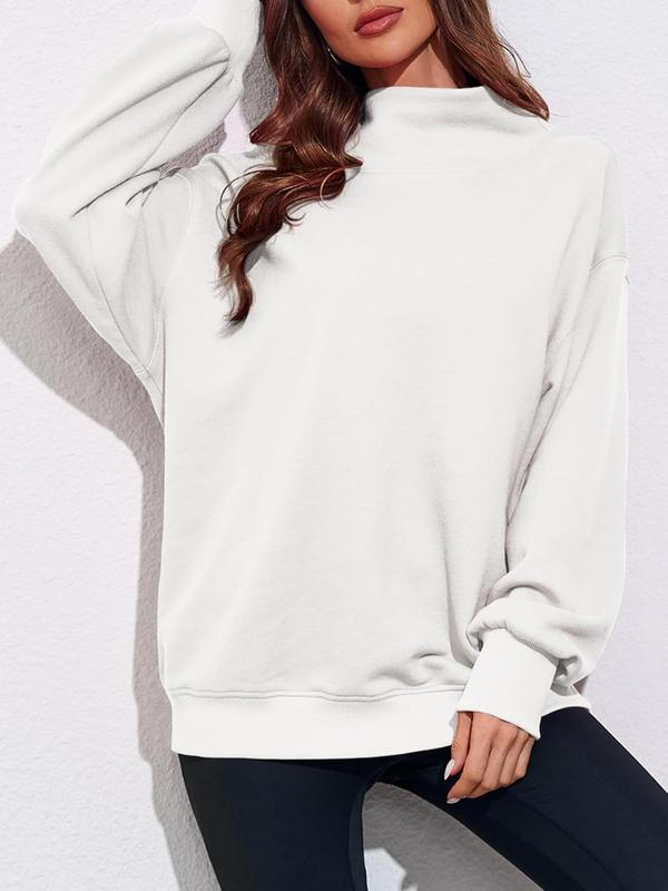 Women’s Oversized Turtleneck Sweatshirt – Cozy Long Sleeve Pullover Casual Top for Fall & Winter