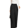 Women’s High Waist Work Pants – Business Casual Wide Leg Office Trousers with Pockets