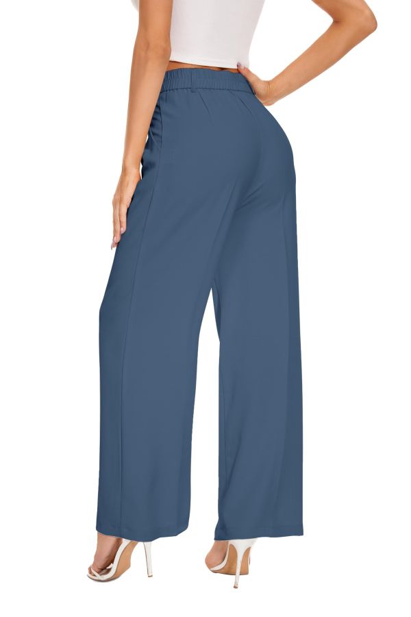 Women’s High Waist Work Pants – Business Casual Wide Leg Office Trousers with Pockets
