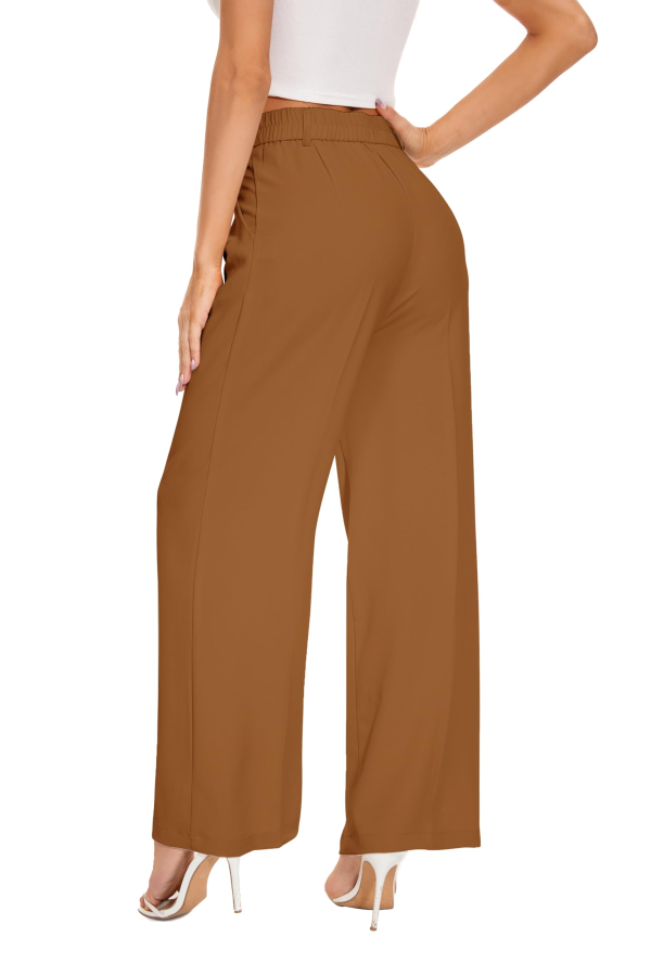 Women’s High Waist Work Pants – Business Casual Wide Leg Office Trousers with Pockets